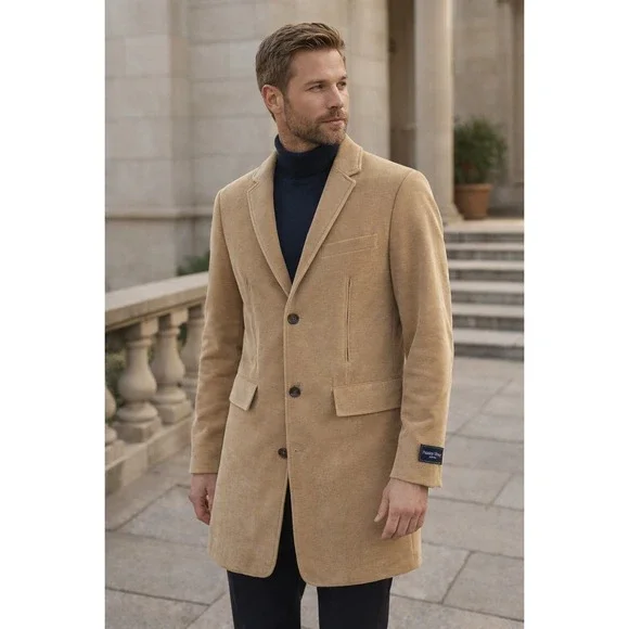 Paisley & Gray Mens XL Tan Soft Ribbed Knit Sport Coat Blazer Slim Fit *Flawed* - Picture 1 of 16